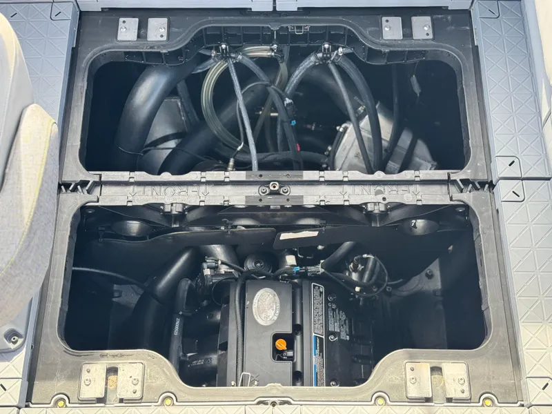 Slide: The Image of Engine compartment of 2023 Sea-Doo Switch Sport 18, showcasing internal components and design. - 20
