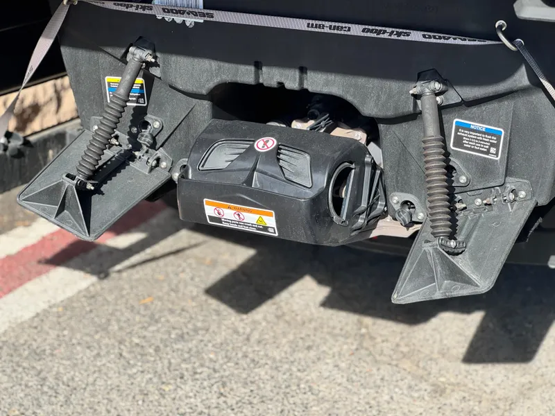 Slide: The Image of Rear view of 2023 Sea-Doo Switch Sport 18 jet propulsion system. - 8