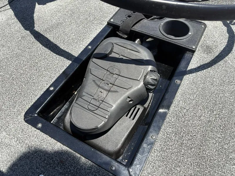 Slide: The Image of Foot pedal control on 2019 Tracker Pro Team™ 195 TXW boat deck. - 3