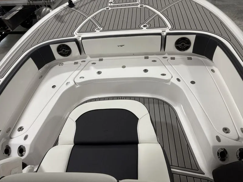 Slide: The Image of 2026 Tidewater 2700 CB boat interior with sleek seating and modern design. - 6
