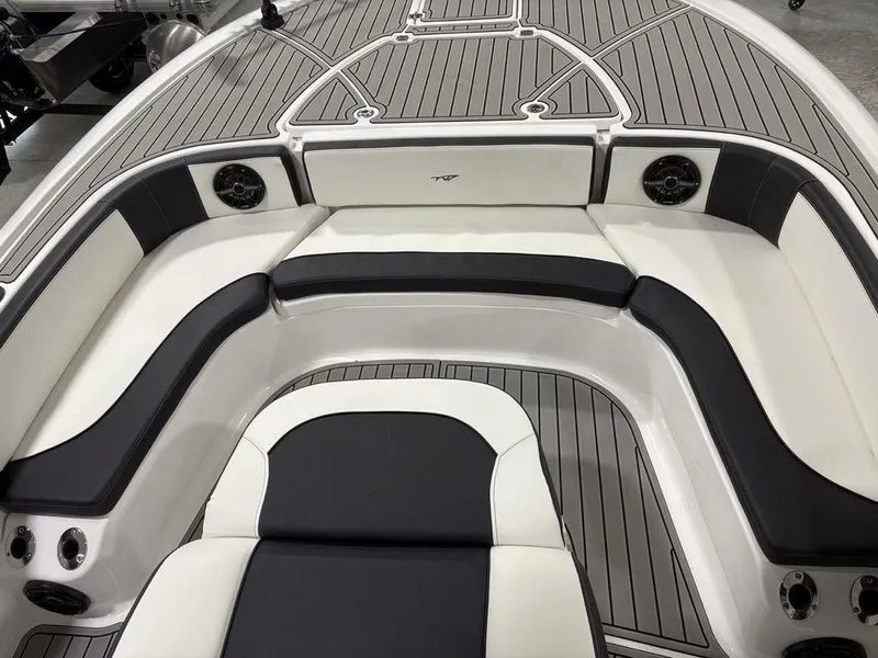 Slide: The Image of 2026 Tidewater 2700 CB boat interior with sleek seating and modern design. - 7