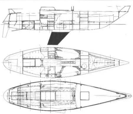 Slide: The Image of Blueprint of 1978 Aphrodite 101 sailboat, showcasing detailed interior and exterior design. - 20