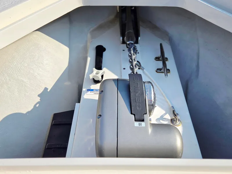 Slide: The Image of Anchor compartment of 2023 SeaVee 37 Z boat with Genius windlass system. - 25