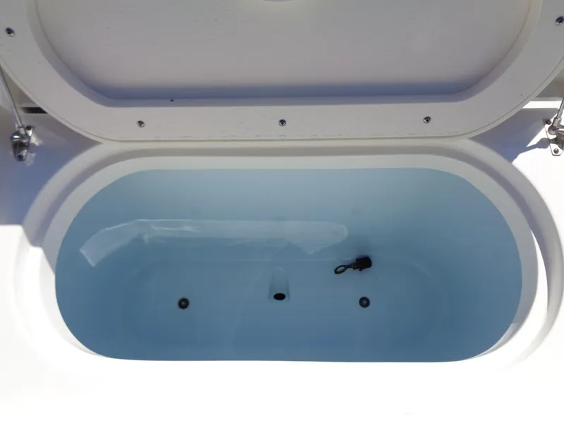 Slide: The Image of Livewell compartment on a 2017 Robalo R260 Center Console boat. - 14