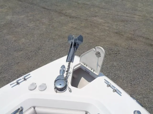 Slide: The Image of 2017 Robalo R260 Center Console boat anchor and deck details. - 34