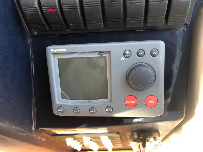 Slide: The Image of Raymarine navigation system on 2008 Tiara Yachts 3900 Sovran dashboard. - 17