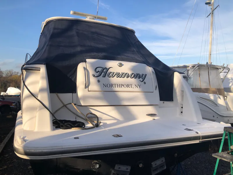 Slide: The Image of 2008 Tiara Yachts 3900 Sovran docked, featuring "Harmony" from Northport, NY. - 2