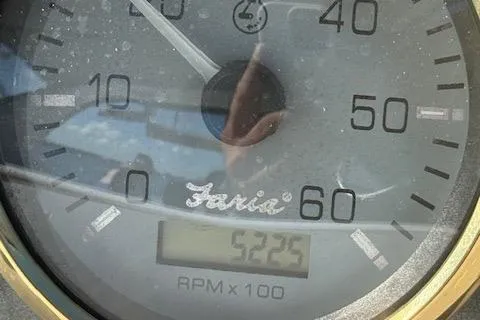 Slide: The Image of Close-up of a Faria tachometer on a 2001 Wellcraft Martinique 3700 boat. - 41