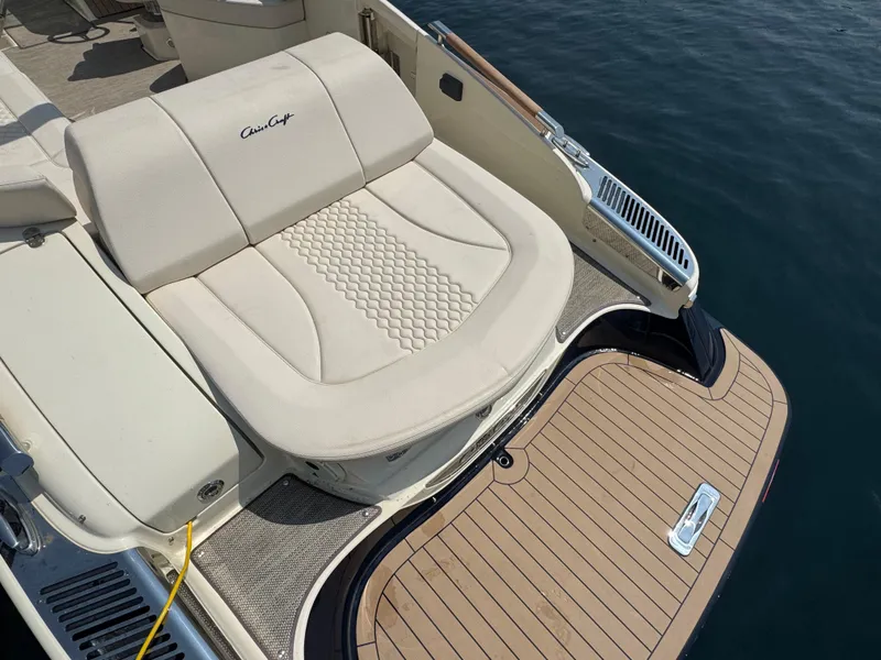 Slide: The Image of 2022 Chris-Craft Launch 28 GT boat with elegant seating and teak swim platform. - 3