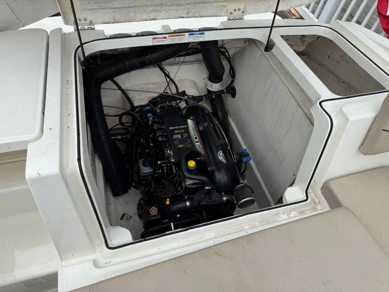 Slide: The Image of Engine compartment of a 2016 Bayliner VR5 Bowrider with MerCruiser engine. - 14
