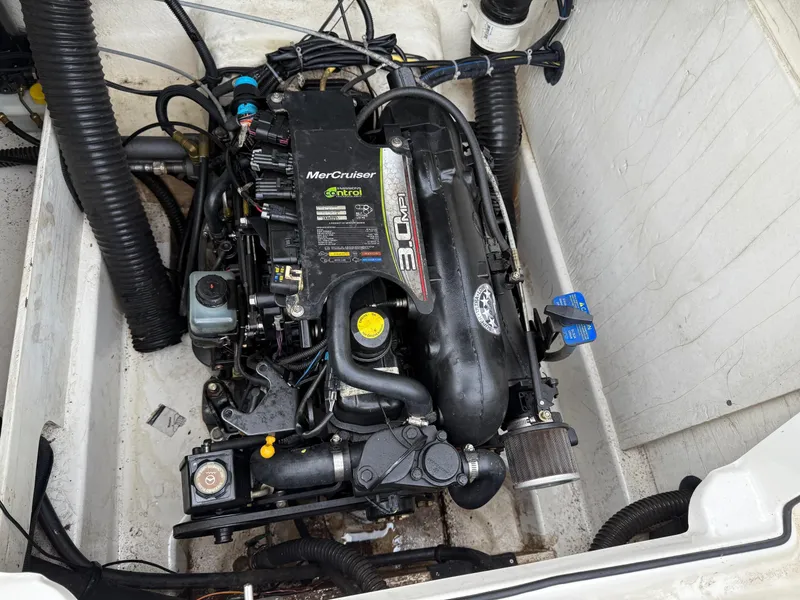 Slide: The Image of Engine compartment of a 2016 Bayliner VR5 Bowrider with MerCruiser 3.0L engine. - 15
