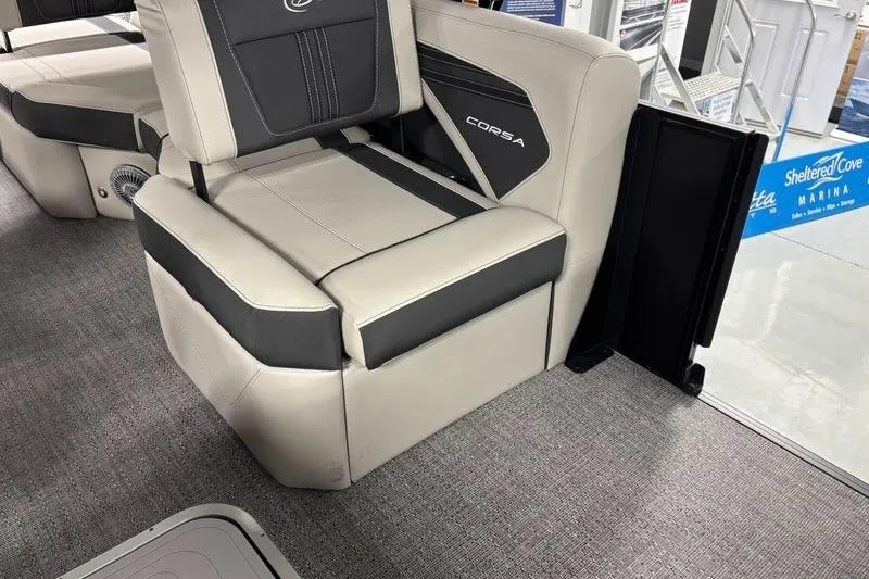 Slide: The Image of 2026 Barletta Corsa boat interior with luxurious seating and modern design. - 10