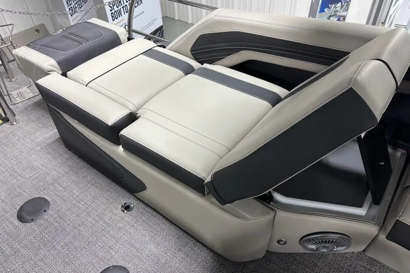Slide: The Image of Luxurious seating in the 2026 Barletta Corsa boat, featuring sleek design and premium materials. - 15