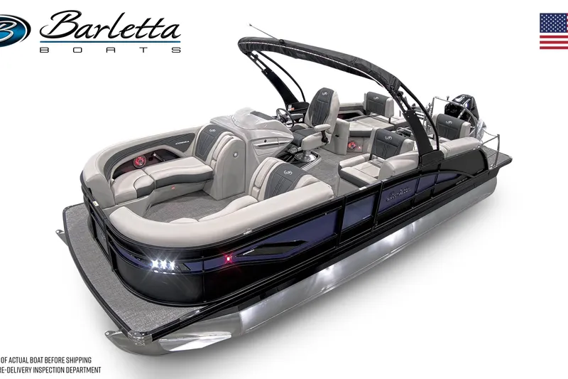 Slide: The Image of 2026 Barletta Corsa pontoon boat with luxurious seating and sleek design. - 20