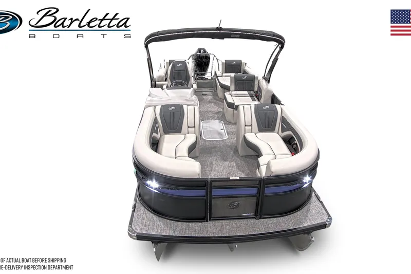 Slide: The Image of 2026 Barletta Corsa pontoon boat with luxurious seating and sleek design. - 25