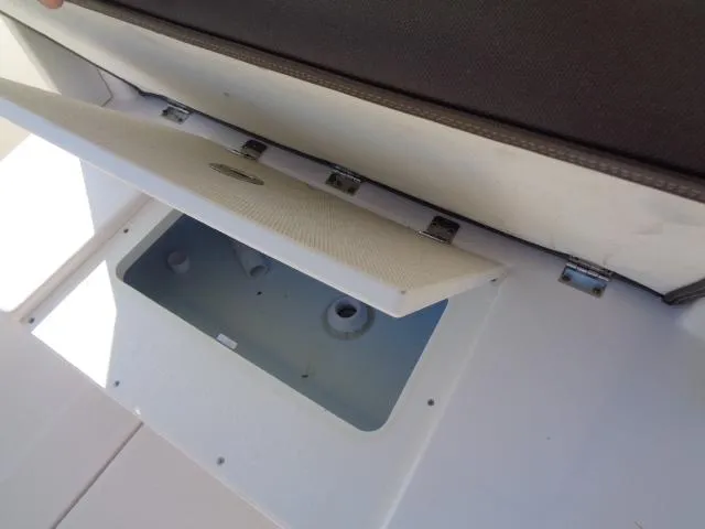 Slide: The Image of Open storage compartment on 2019 Robalo R272 Center Console boat. - 21
