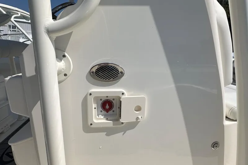 Slide: The Image of 2026 Key West 219 FS boat console with control panel and vent. - 17