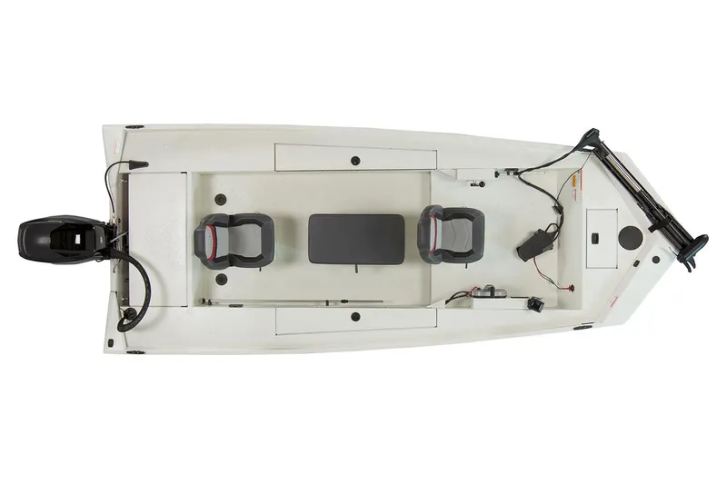 Slide: The Image of Manufacturer Provided Image: 2018 Lowe Stryker 16 fishing boat, top view, showing seating and motor. - 31