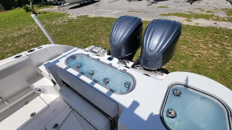 Slide: The Image of 2024 Sea Fox 288 Commander boat with dual Yamaha engines and live wells. - 18