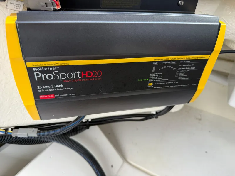Slide: The Image of ProMariner ProSportHD20 marine battery charger, 20 Amp, 2 bank, mounted on a Cobalt R8. - 46