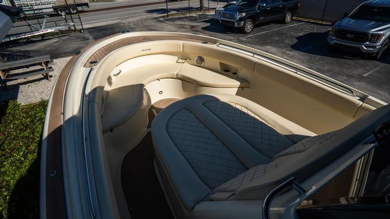 Slide: The Image of 2025 Chris-Craft Catalina 30 boat with luxurious seating and elegant design. - 34