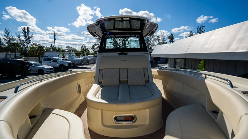 Slide: The Image of 2025 Chris-Craft Catalina 30 boat interior with luxurious seating and modern design. - 36