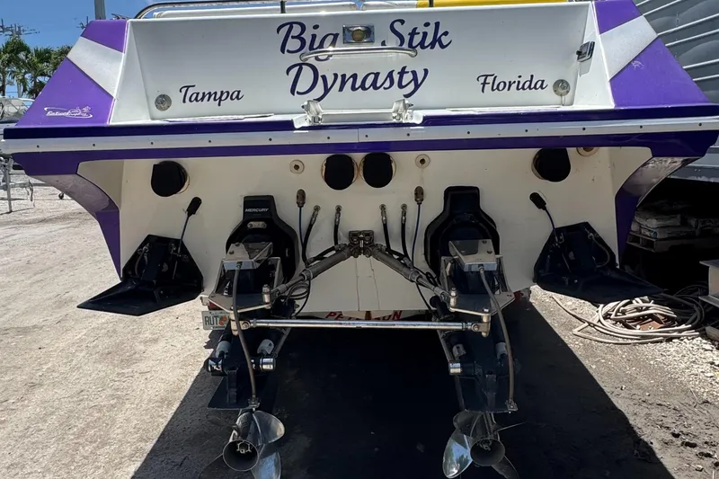 Slide: The Image of Back view of a 1999 Black Thunder 430 boat named "Big Stik Dynasty" in Tampa, Florida. - 3