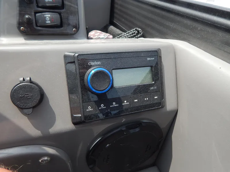 Slide: The Image of Control panel of 2024 Qwest Splash Pad 822 with Clarion audio system. - 32