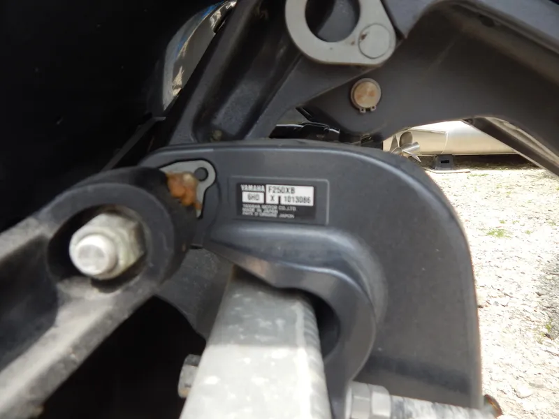 Slide: The Image of Close-up of a 2024 Qwest Splash Pad 822 boat component with visible serial number. - 5