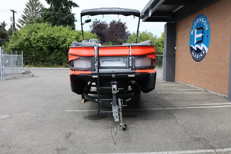 Slide: The Image of 2022 Sea-Doo Switch Cruise 21 on trailer at Bjornson Marine parking lot. - 5