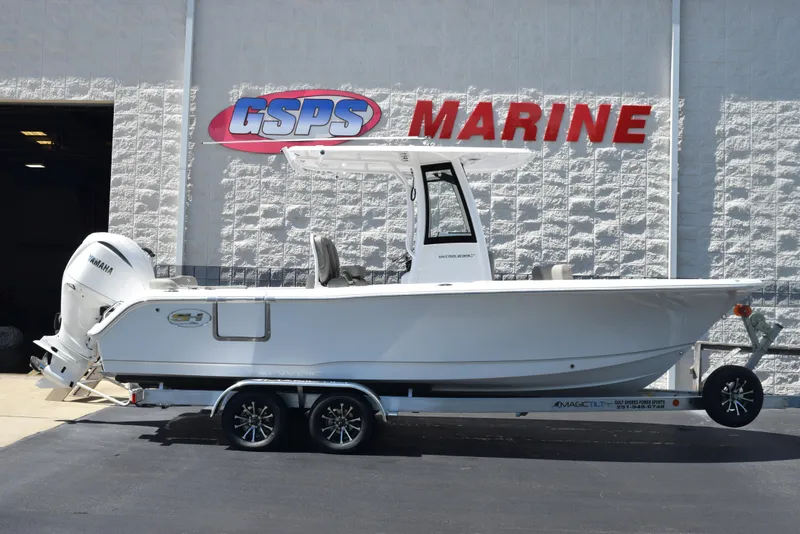 The Image of 2026 Sea Hunt Ultra 235 SE boat on trailer at GSPS Marine dealership. - 1