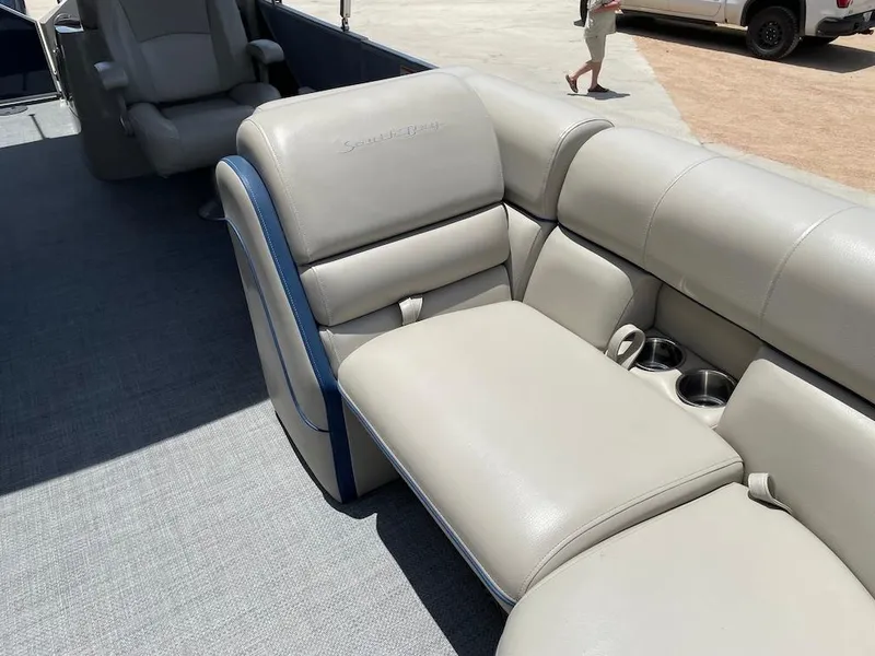 Slide: The Image of Luxurious seating on a 2017 South Bay 500 boat with cup holders. - 15