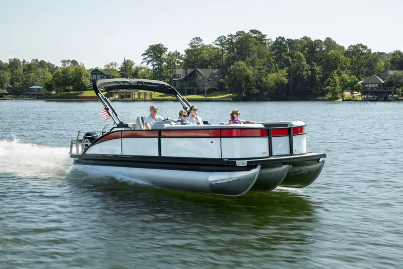 The Image of Barletta ARIA 24 UC 2026 pontoon boat on a lake. - 0