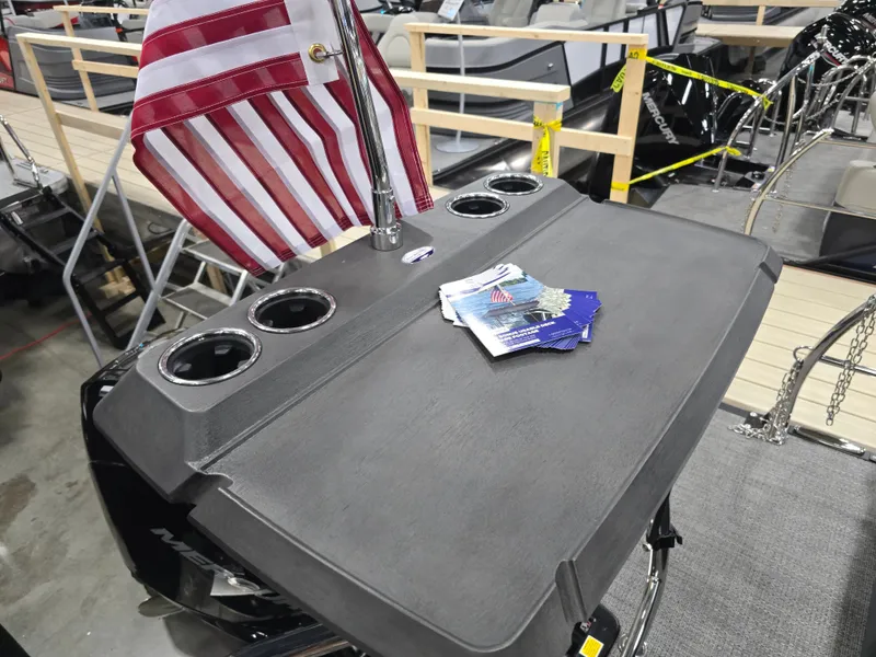 Slide: The Image of Barletta Corsa 23 U 2026 with flag and brochures on deck. - 39