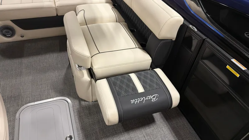 Slide: The Image of Interior of 2026 Barletta Lusso 25 U with luxurious seating. - 11