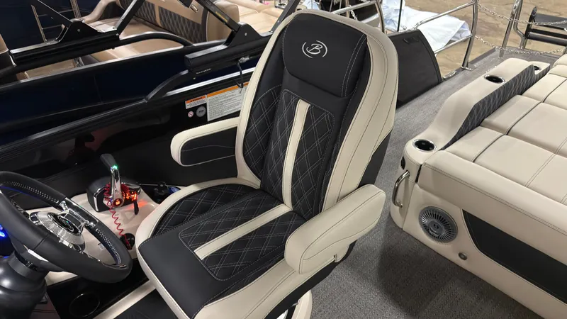 Slide: The Image of Luxurious interior of the 2026 Barletta Lusso 25 U pontoon boat. - 17