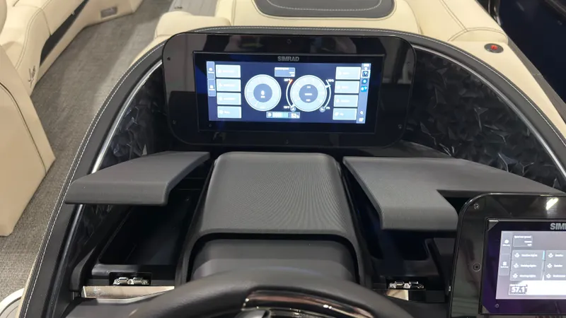 Slide: The Image of Barletta Lusso 25 U 2026 dashboard with Simrad display. - 21