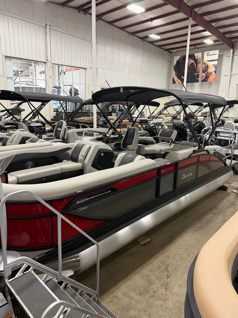 Slide: The Image of 2026 Barletta Cabrio 24 M pontoon boat in showroom. - 10