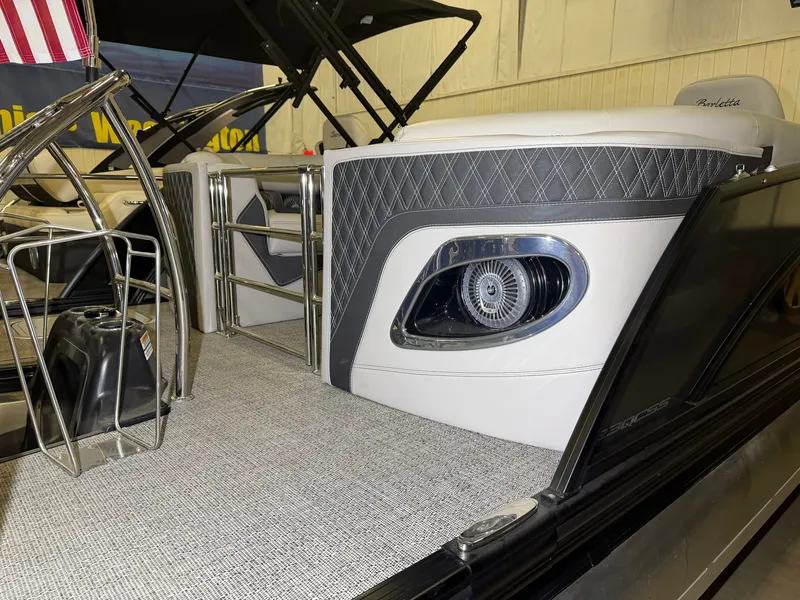 Slide: The Image of The image shows the deck of a 2026 Barletta Lusso 23 QCSS with elegant details. - 40
