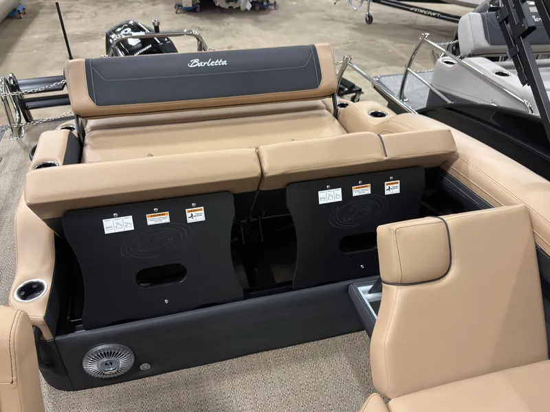 Slide: The Image of Interior of 2026 Barletta Cabrio 22 U with beige seating. - 21