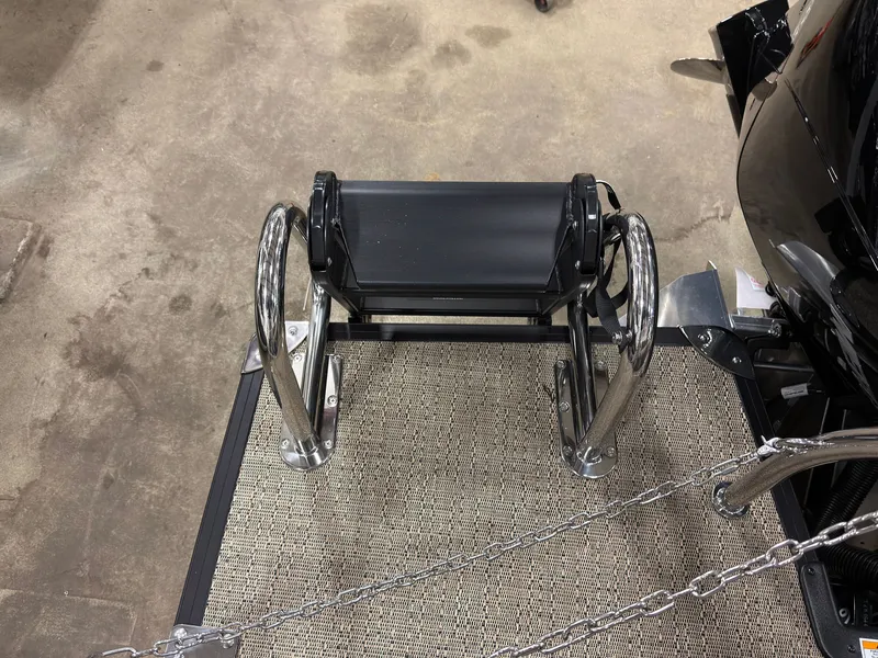 Slide: The Image of 2026 Barletta Cabrio 22 U boat rear with stainless steel ladder. - 25