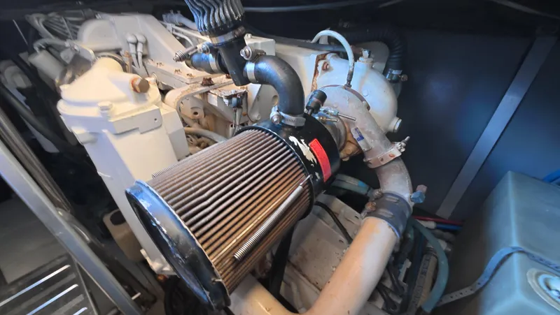 Slide: The Image of Engine compartment of a 2001 Sea Ray 450 Express Bridge yacht. - 42