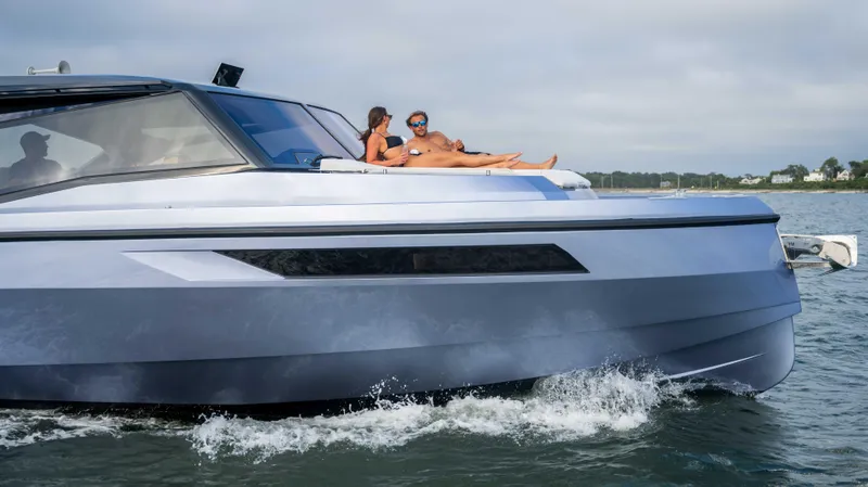 Slide: The Image of 2026 Santasevera Santasevera52 yacht cruising with passengers relaxing on deck. - 16