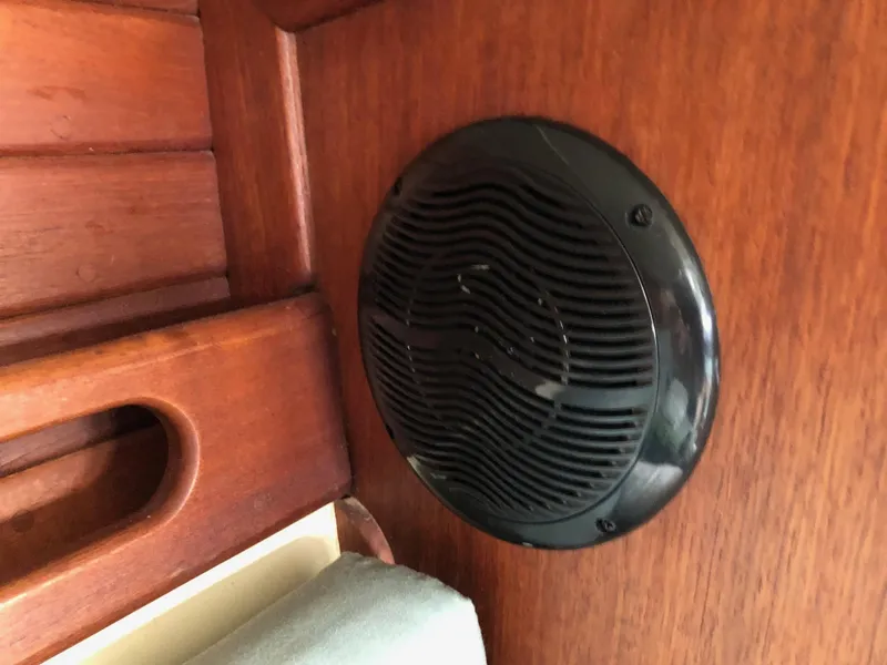 Slide: The Image of Speaker installed on wooden interior of 1988 Ericson 30+ boat. - 18