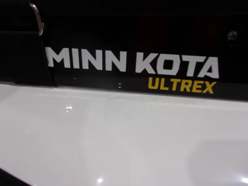 Slide: The Image of Close-up of Minn Kota Ultrex logo on Skeeter ZXR-20 SE, 2026 model. - 15