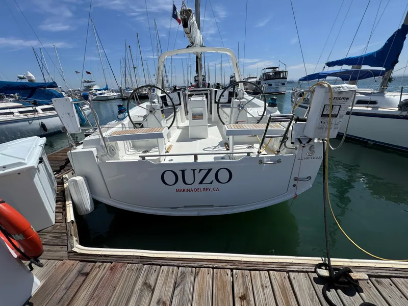 Slide: The Image of Beneteau Oceanis 35.1 sailboat docked at Marina del Rey, California, 2021 model. - 2