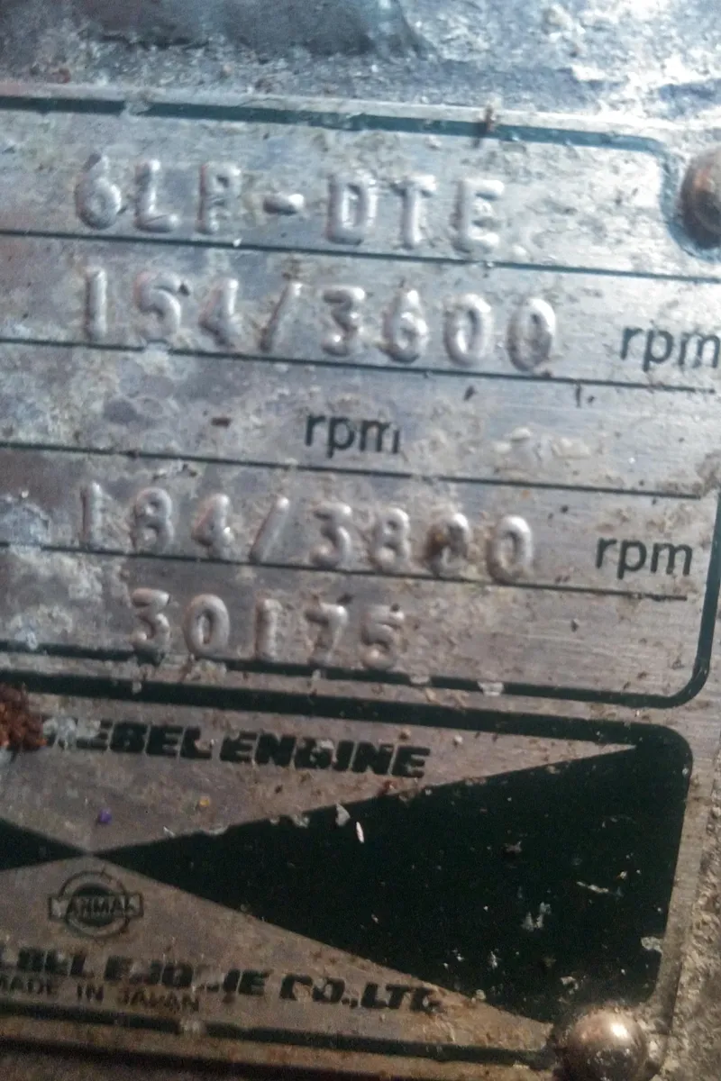 Slide: The Image of Close-up of a Bruckmann BLUESTAR 29 engine plate, showing RPM specifications. - 34
