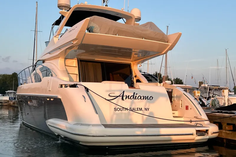 Slide: The Image of Luxury 2010 Azimut 55E yacht docked at marina, South Salem, NY. - 7