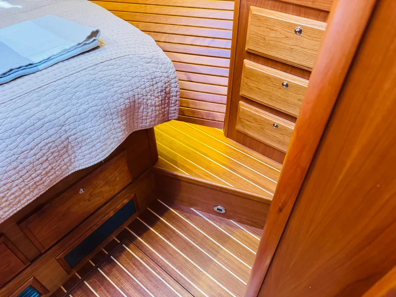 Slide: The Image of Luxurious wooden interior of 2018 Sabre 42 Salon Express yacht cabin. - 21