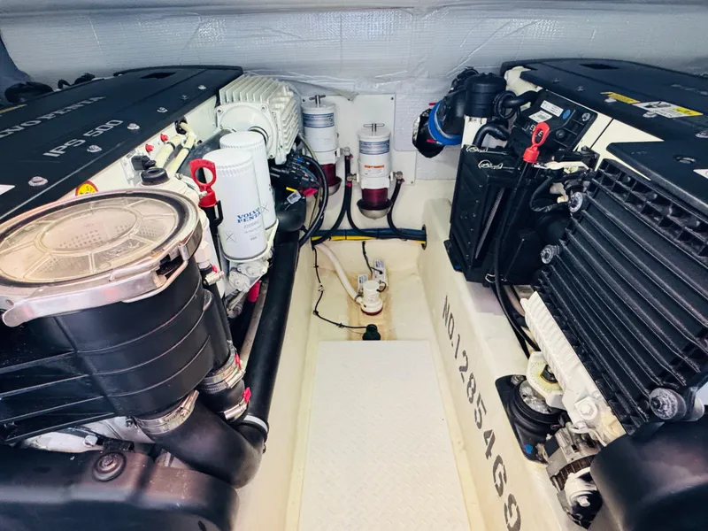 Slide: The Image of Engine room of 2018 Sabre 42 Salon Express with Volvo Penta IPS 600 engines. - 36